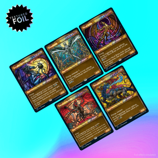 【新品】Dominaria United Stained Glass Foil FOIL 5 Stained Glass Showcase Full Art Land Cards Set