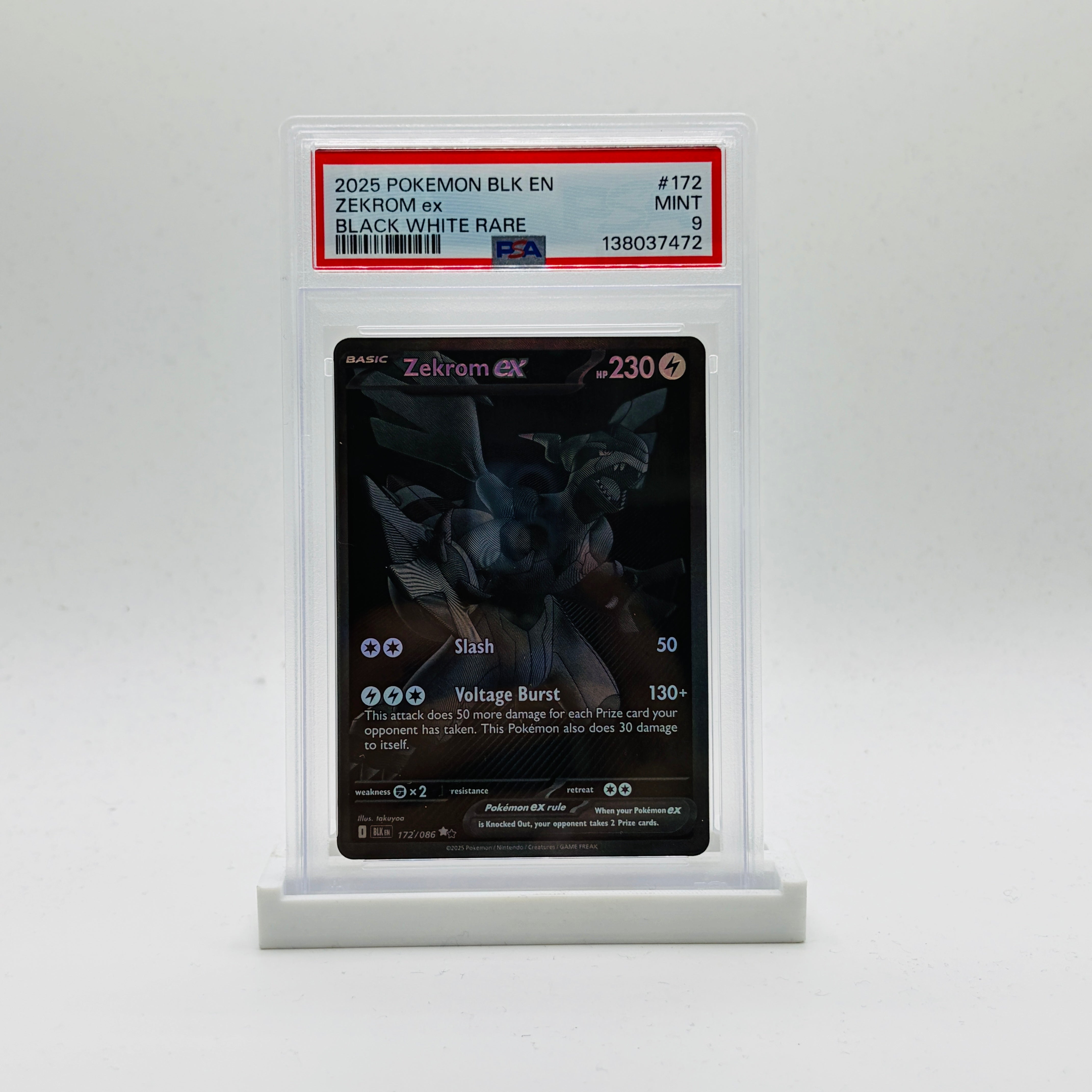 PSA 9 Zekrom ex Black White Rare - 2025 Pokemon Black Bolt