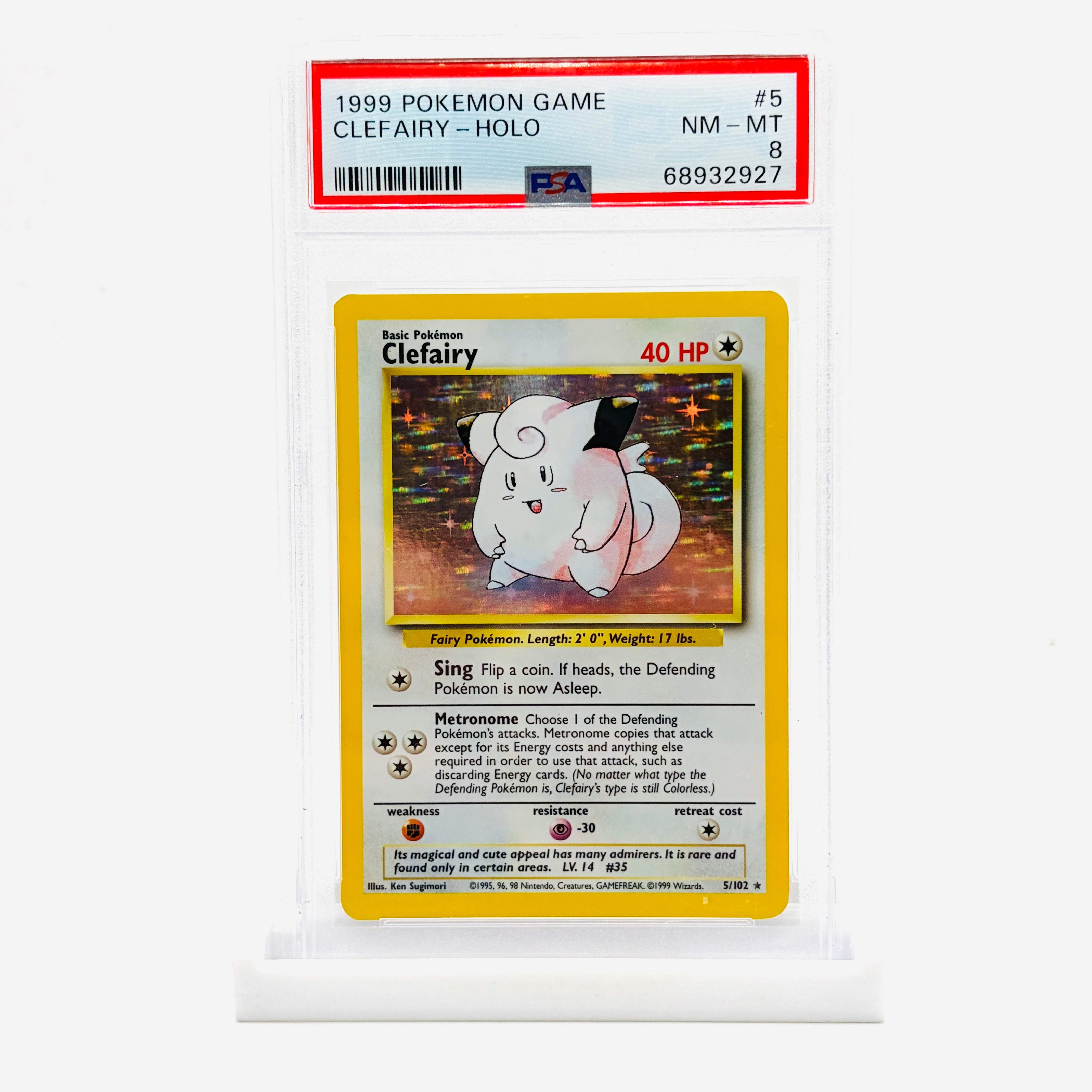 holographic clefairy pokemon card PSA 8 Holofoil Size:Booster Case Single Pack [2] Mini Japanese Pokemon Art Rare