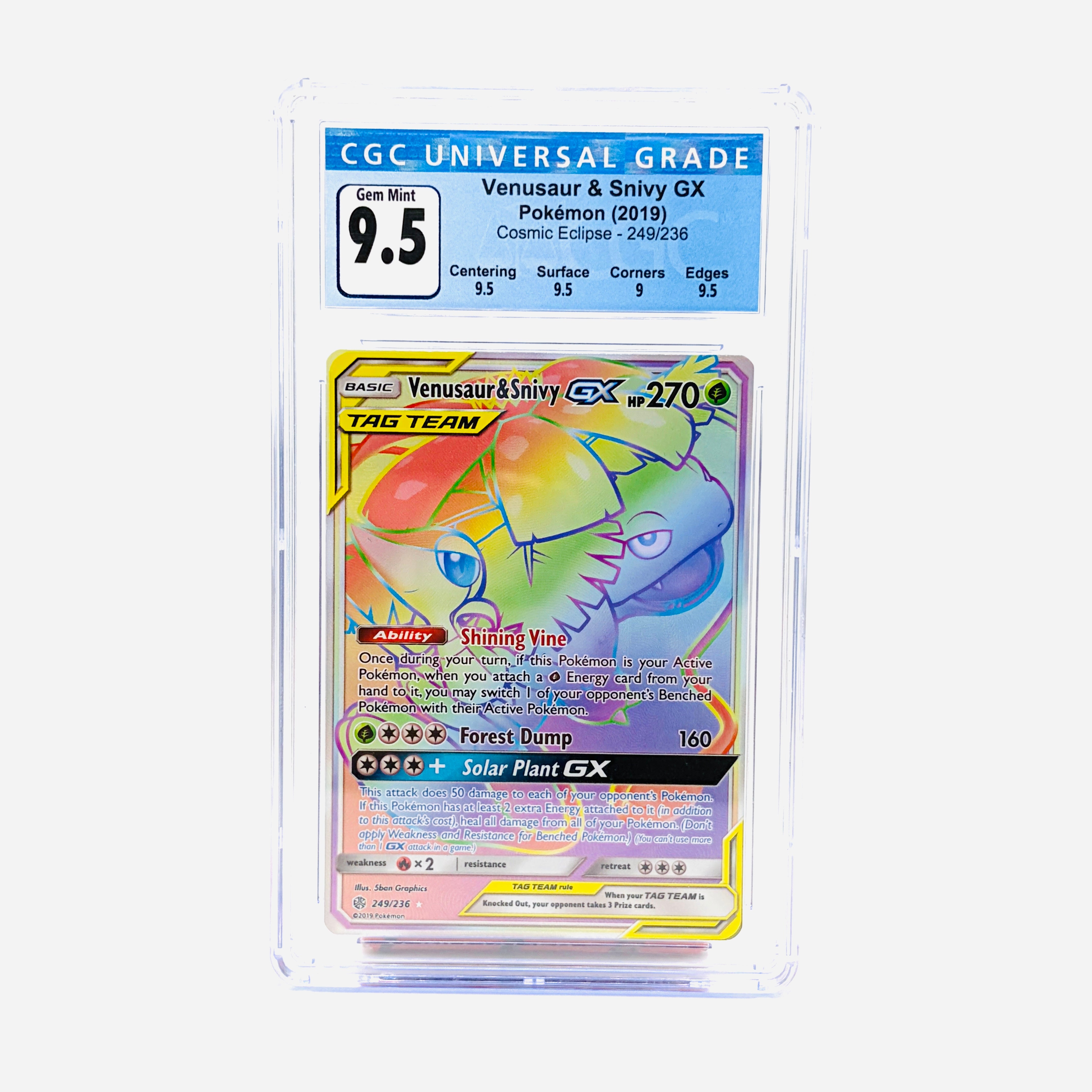 pokemon cards rare rainbow CGC 9.5 Venusaur & Snivy GC Rainbow Rare
