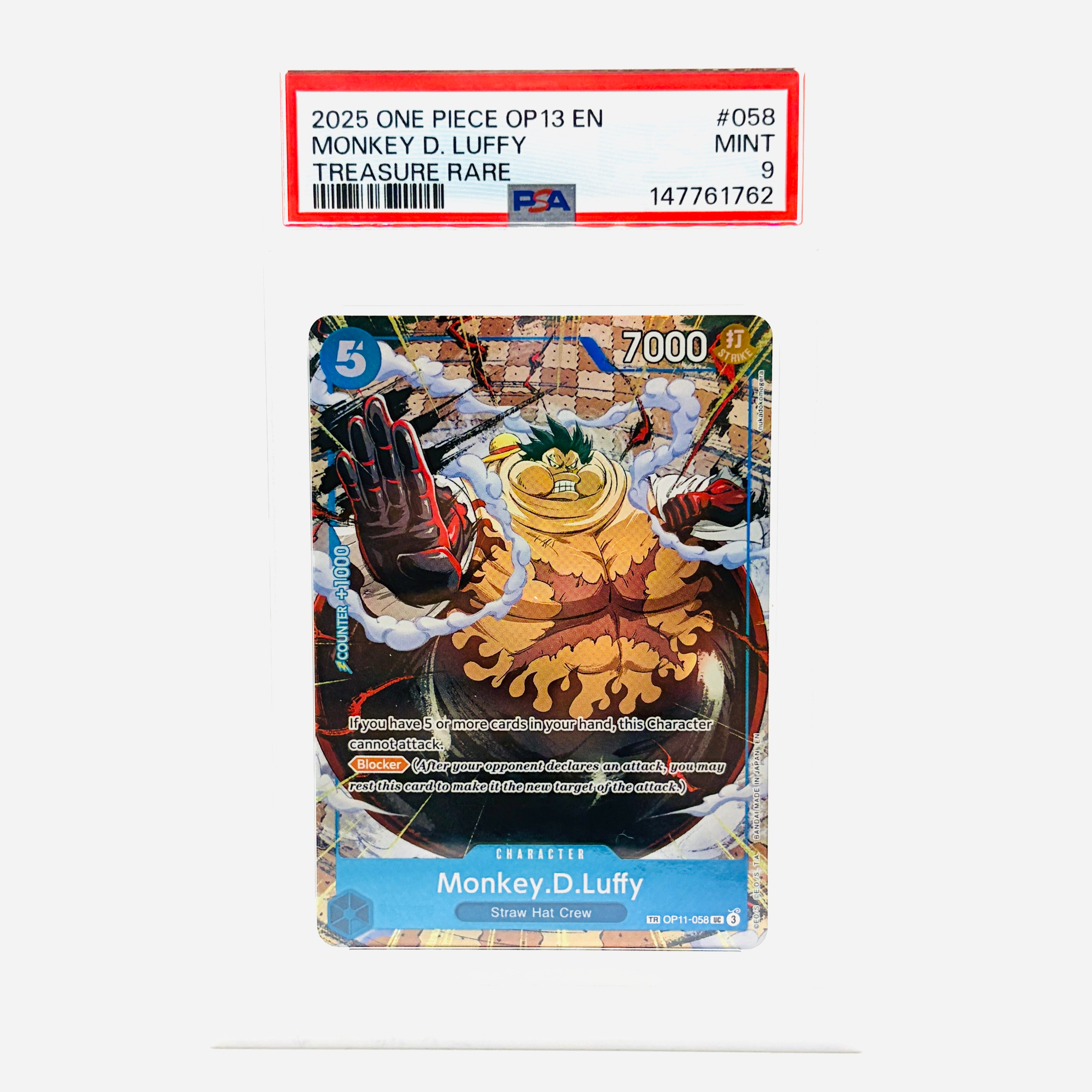 monkey d luffy rare card PSA 9 D. Treasure OP11-058 Color:Moving Mountains Colour_Colourless WHY THIS CARD BELONGS Yu-Gi-Oh The Infinite Forbidden