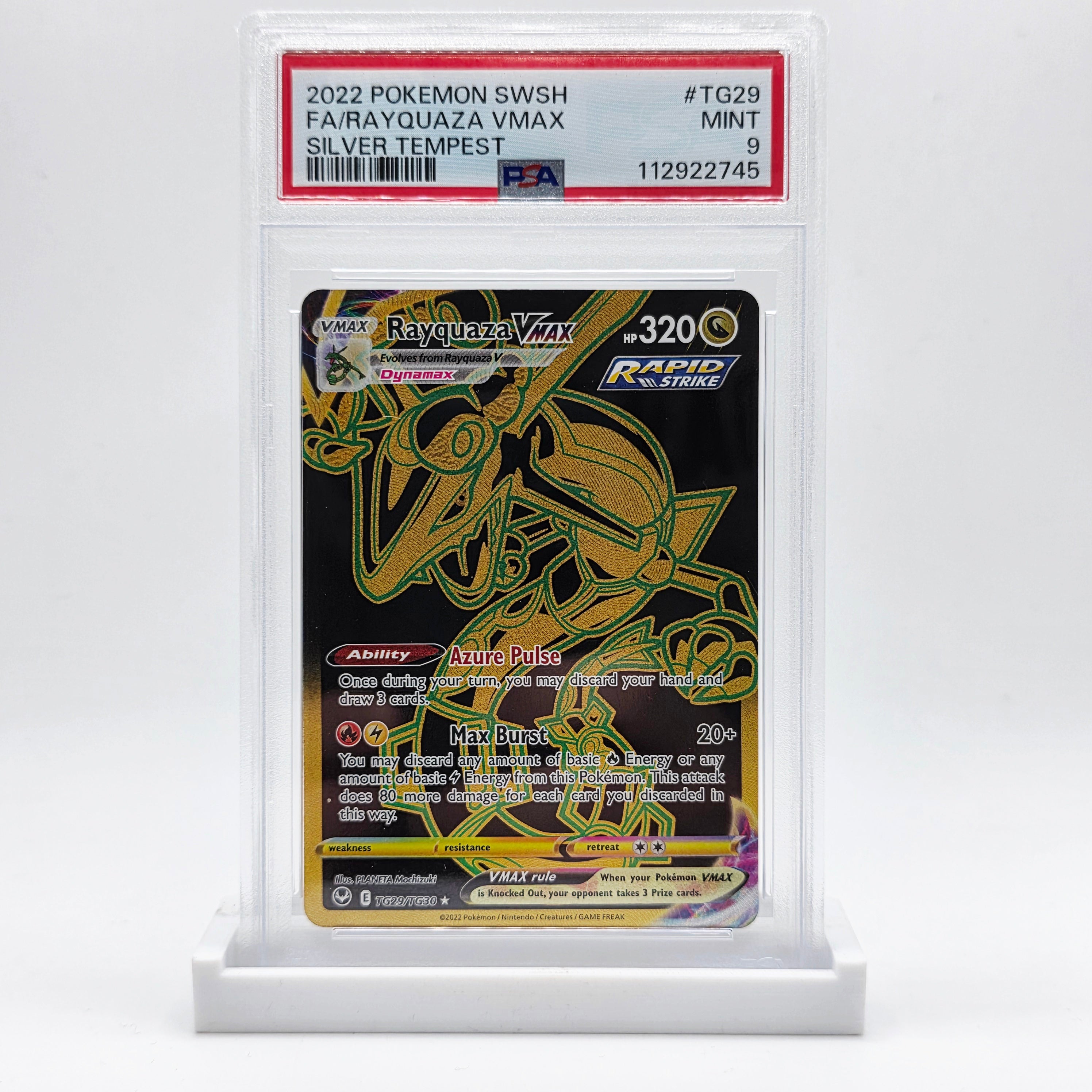 pokemon tcg silver tempest tg29 tg30 rayquaza vmax card PSA 9 Full Art Raw or Graded?:Graded Elf Commemorate your favorite tabletop V- star card in