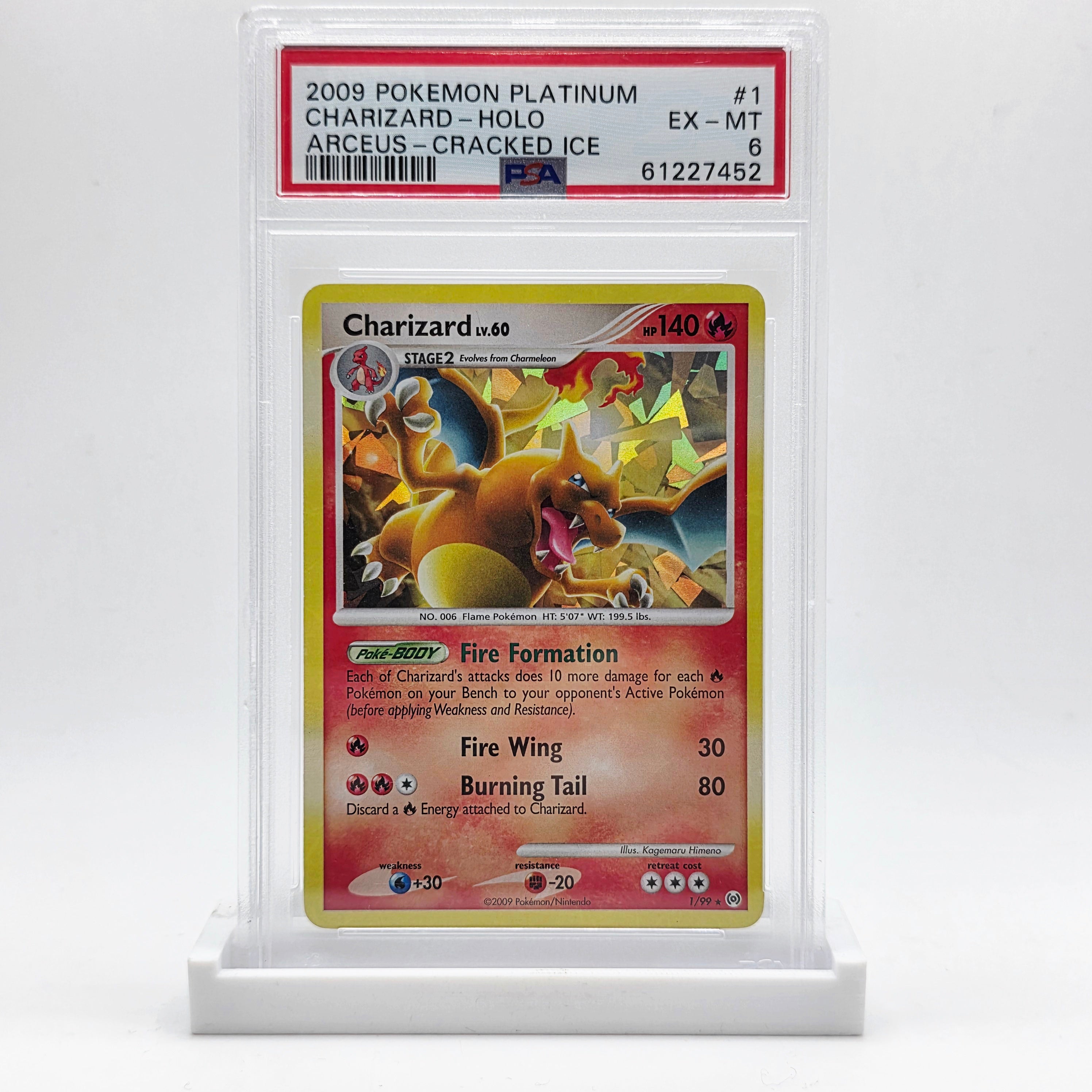 PSA 6 Charizard Holo Cracked Ice - 2009 Pokmon Platinum Arceus Danireon Cards & Games PSA 6 Charizard Holo Cracked Ice - 2009 Pokmon Platinum Arceus Danireon Cards & Games