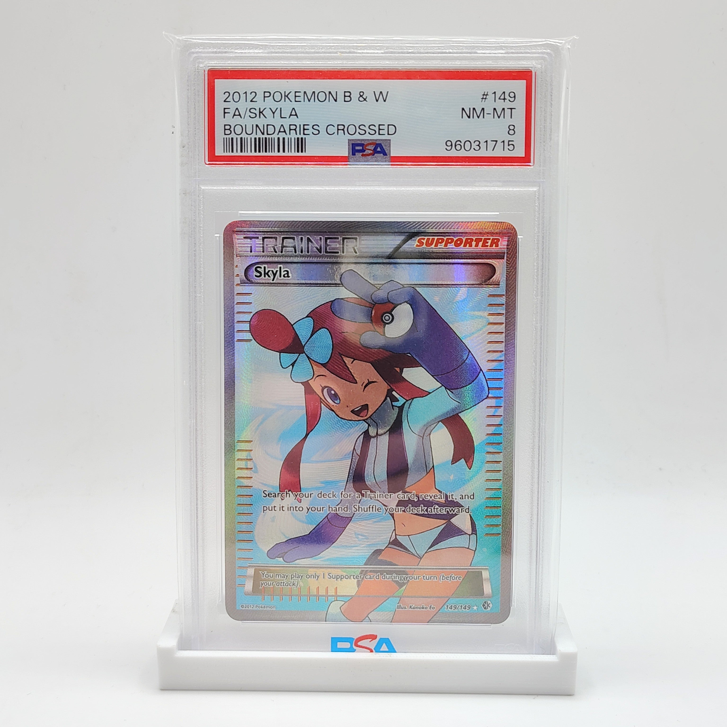 PSA 8 Skyla Full Art - Boundaries Crossed English Danireon Cards & Games PSA 8 Skyla Full Art - Boundaries Crossed English Danireon Cards & Games