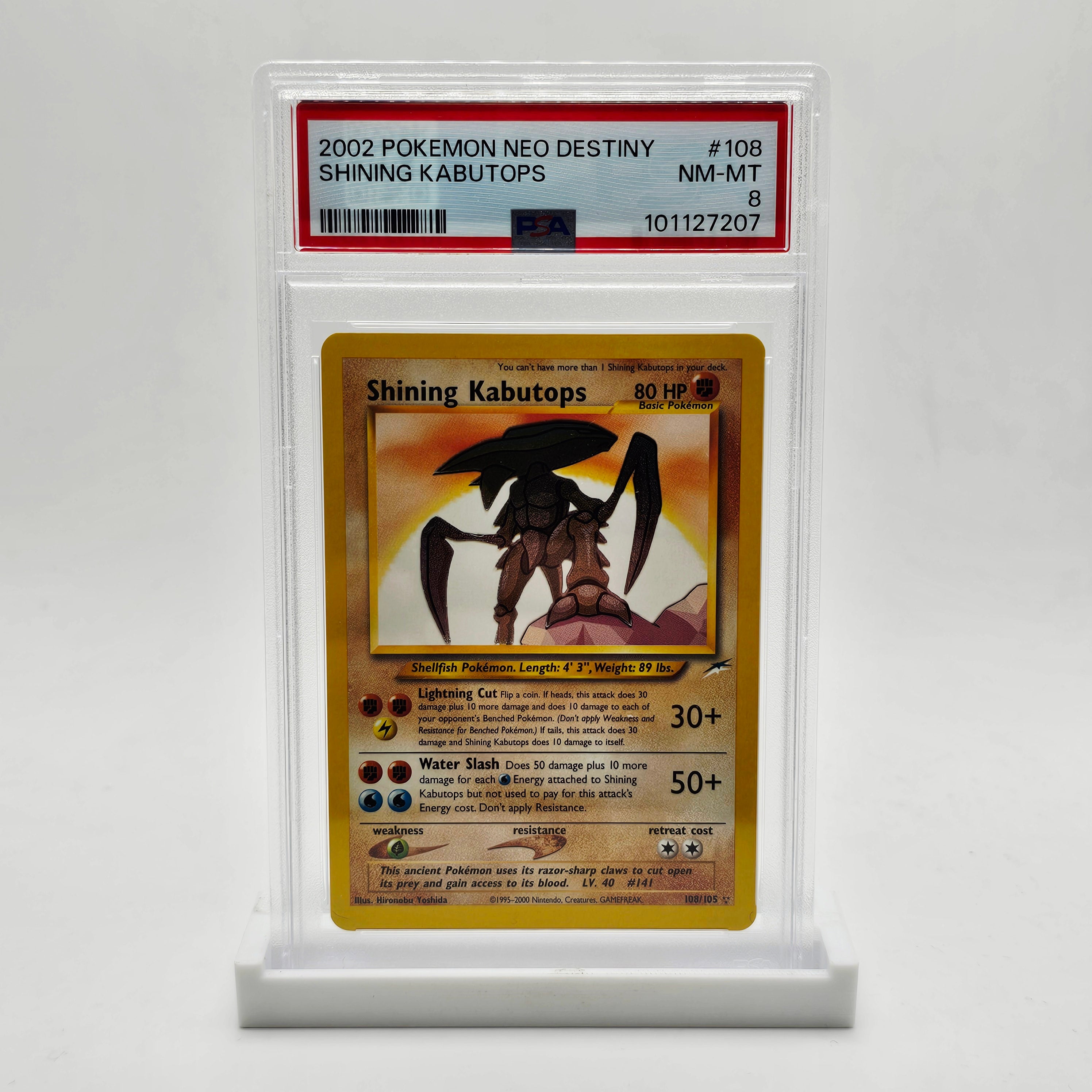 shiny kabutops pokemon card PSA 8 Shining Kabutops #108