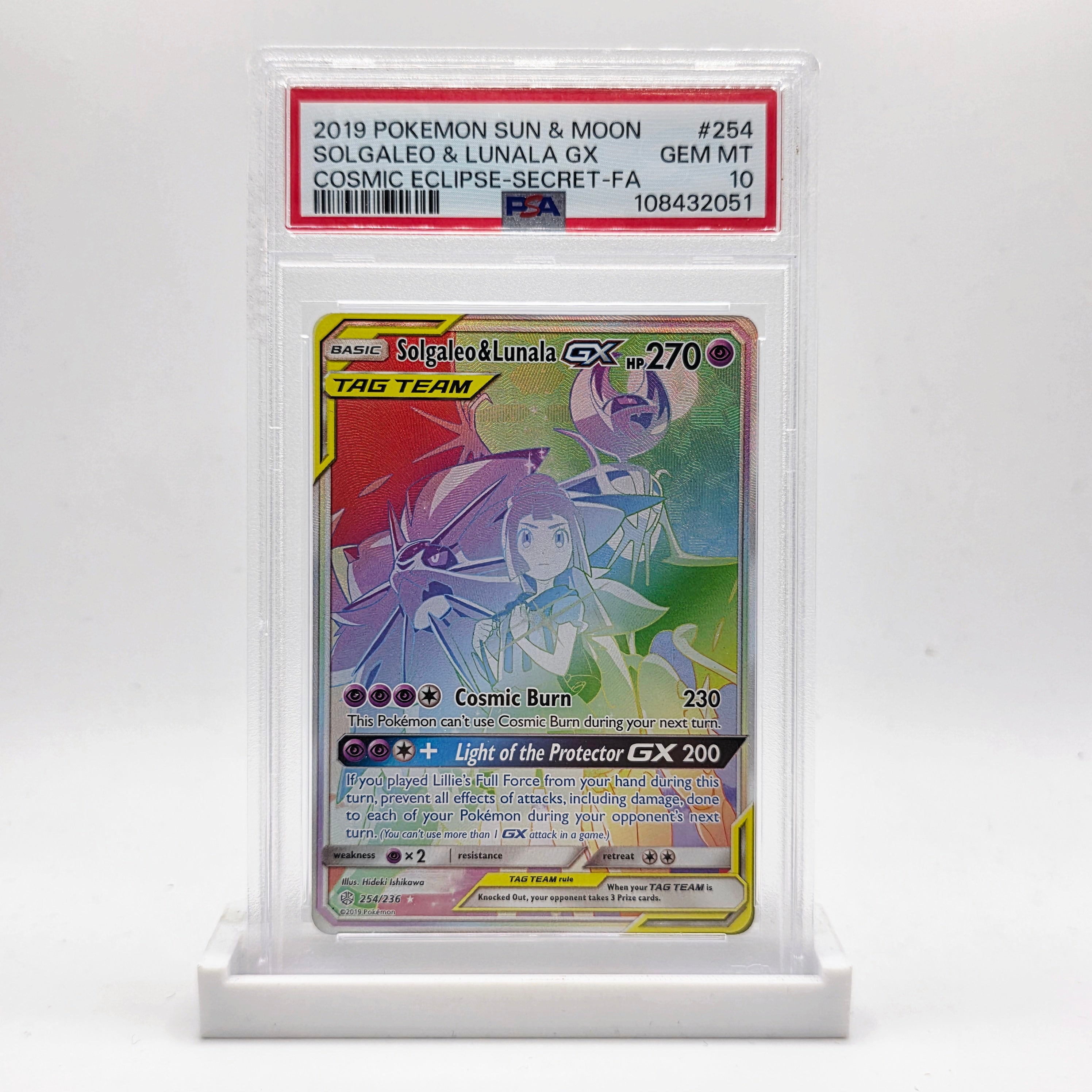 PSA 10 Solgaleo & Lunala GX Secret Rare - 2019 Pokémon Cosmic