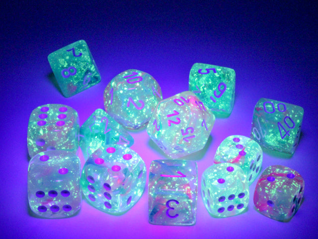 Chessex Dice - Nebula® 12mm d6 Wisteria/white Luminary™ Dice Block™ (36 dice)