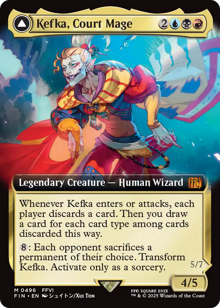Kefka, Court Mage // Kefka, Ruler of Ruin (FIN-496) - FINAL FANTASY: (Extended Art) Foil