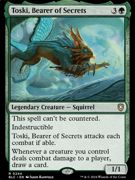 Toski, Bearer of Secrets (BLC-244) - Bloomburrow Commander