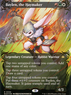 Baylen, the Haymaker (BLB-345) - Bloomburrow: (Showcase) (Borderless) Foil