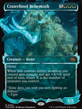 Craterhoof Behemoth (TDM-404) - Tarkir: Dragonstorm: (Showcase) (Borderless) Foil