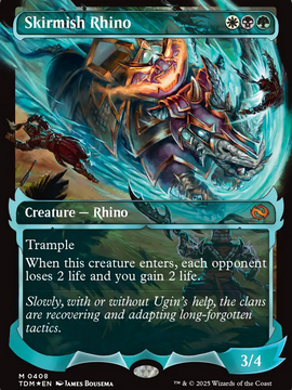 Skirmish Rhino (TDM-408) - Tarkir: Dragonstorm: (Showcase) (Borderless) Foil