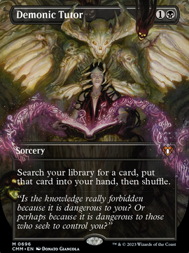 Demonic Tutor (CMM-696) - Commander Masters (Borderless)