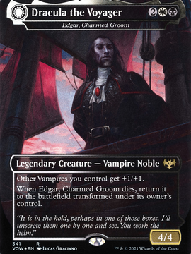 Edgar, Charmed Groom // Edgar Markov's Coffin (VOW-341) - Innistrad: Crimson Vow: (Double Faced Transform) (Borderless) Foil