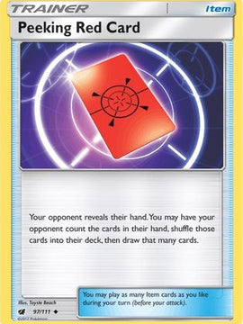 Peeking Red Card (97/111) [Sun & Moon: Crimson Invasion]