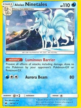 Alolan Ninetales (28/147) (Cracked Ice Holo) (Theme Deck Exclusive) [Sun & Moon: Burning Shadows]