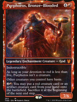Purphoros, Bronze-Blooded (THB-265) - Theros Beyond Death: (enchantment, Showcase)