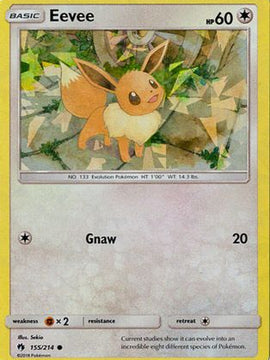 Eevee (155/214) (Let's Play, Eevee Cracked Ice Holo) (Theme Deck Exclusives) [Sun & Moon: Lost Thunder]