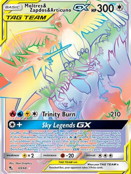 Moltres & Zapdos & Articuno GX (69/68) [Sun & Moon: Hidden Fates]