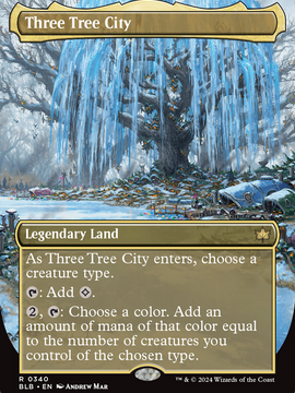 Three Tree City (BLB-340) - Bloomburrow (Borderless) Foil