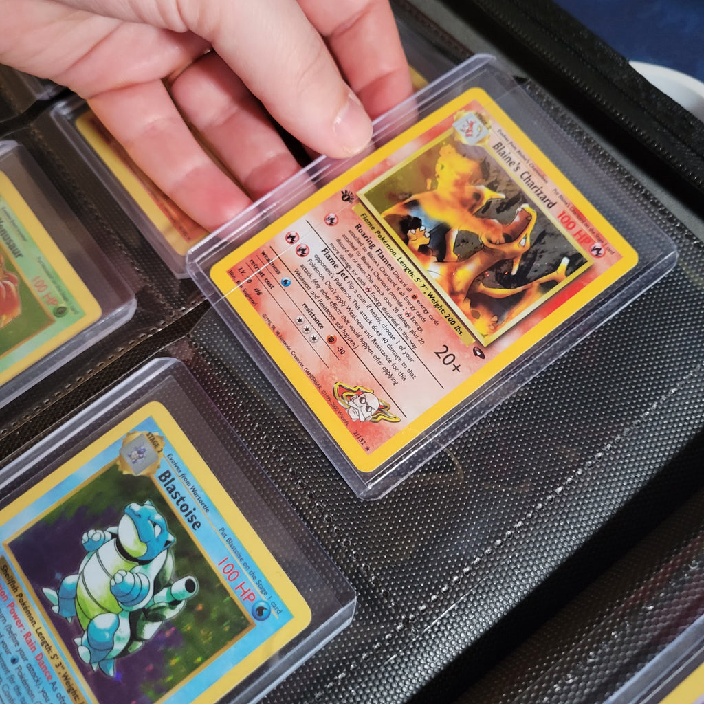 a toploader binder is used to insert a card in a toploader from the side