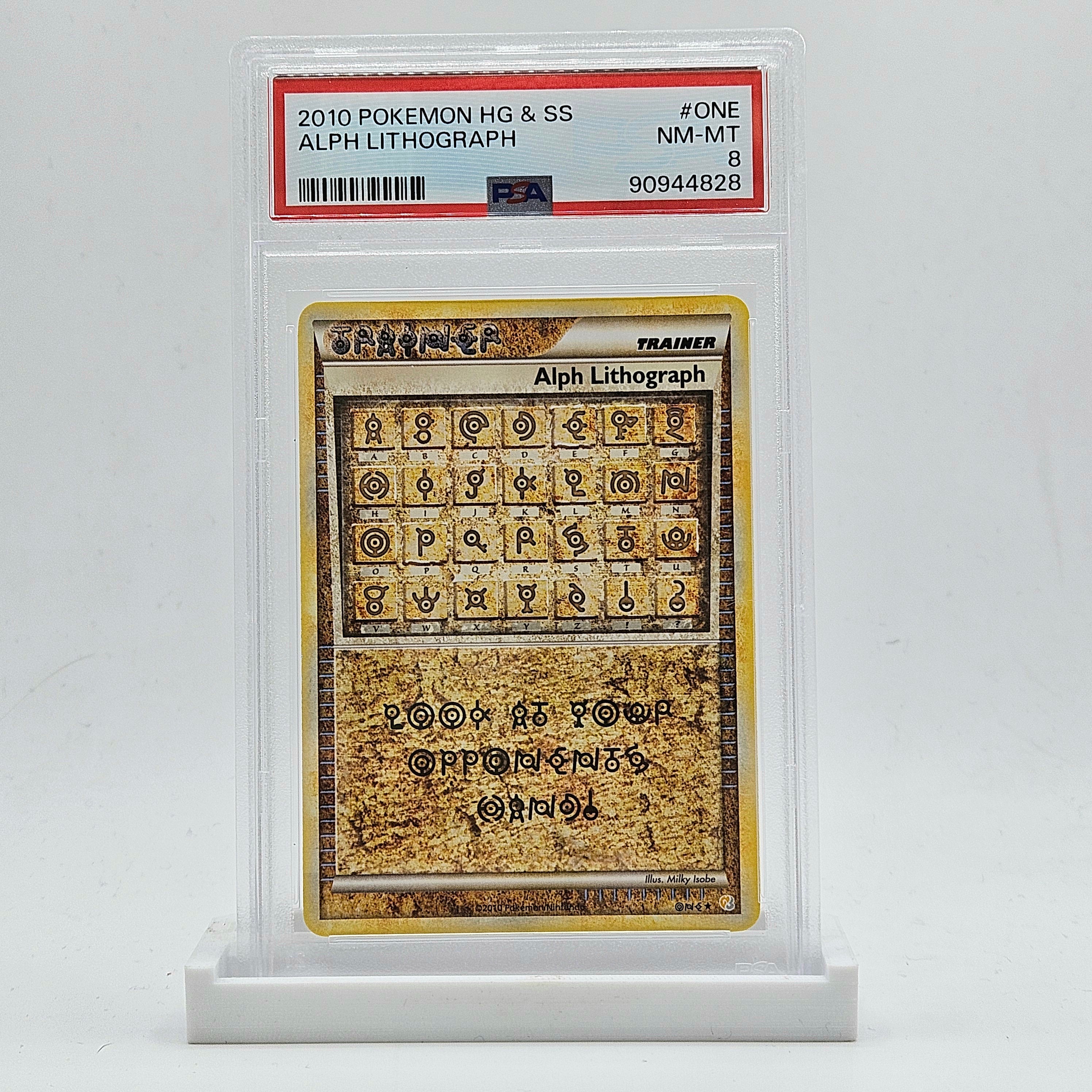 alph lithograph pokemon card price PSA 8 Alph Lithograph ONE