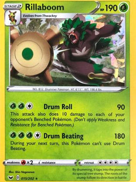 Rillaboom (015/202) (Cracked Ice Holo) (Theme Deck Exclusive) [Sword & Shield: Base Set]