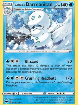 Galarian Darmanitan (044/189) (Cracked Ice Holo) (Theme Deck Exclusive) [Sword & Shield: Darkness Ablaze]