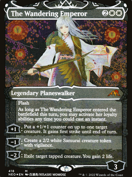 The Wandering Emperor (NEO-418) - Kamigawa: Neon Dynasty: (Showcase) Etched Foil