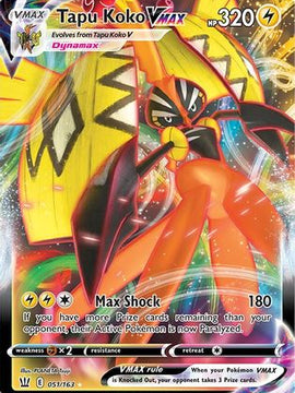 Tapu Koko VMAX (051/163) [Sword & Shield: Battle Styles]