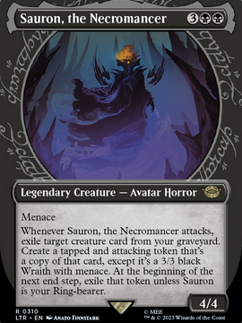 Sauron, the Necromancer (LTR-310) - The Lord of the Rings: Tales of Middle-earth: (Showcase) (Borderless) Foil