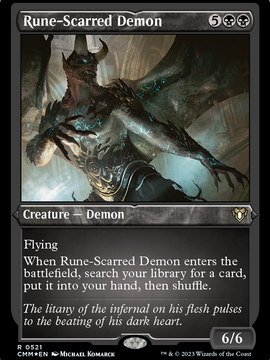 Rune-Scarred Demon (CMM-521) - Commander Masters Etched Foil