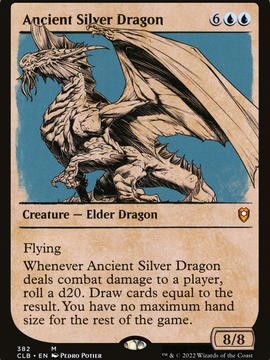 Ancient Silver Dragon (CLB-382) - Commander Legends: Battle for Baldur's Gate: (Showcase) Foil