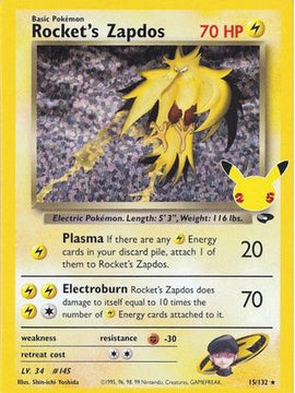 Rocket's Zapdos (15/132) [Celebrations: 25th Anniversary - Classic Collection]