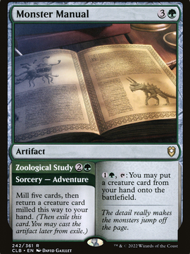Monster Manual // Zoological Study (CLB-242) - Commander Legends: Battle for Baldur's Gate