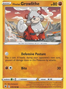 Hisuian Growlithe (070/189) [Sword & Shield: Astral Radiance]