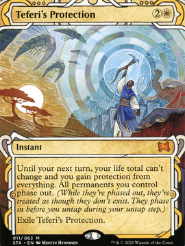 Teferi's Protection (STA-011) - Strixhaven Mystical Archive: (Showcase) (Borderless) Etched Foil