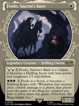 Frodo, Sauron's Bane (LTR-796) - The Lord of the Rings: Tales of Middle-earth: (Showcase) (Borderless) Foil