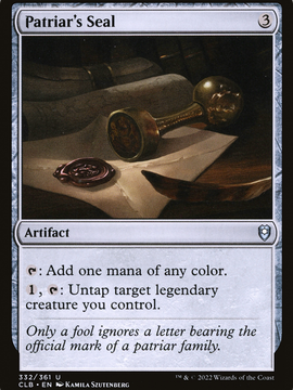 Patriar's Seal (CLB-332) - Commander Legends: Battle for Baldur's Gate