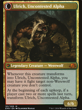 Ulrich of the Krallenhorde // Ulrich, Uncontested Alpha (EMN-191) - Eldritch Moon: (Double Faced Transform)