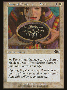 Rune of Protection: Black (USG-036) - Urza's Saga