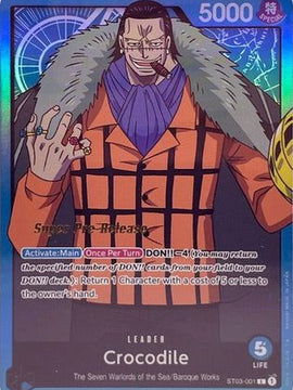 Crocodile (001) (ST03-001) - Super Pre-Release Starter Deck 3: The Seven Warlords of the Sea Foil