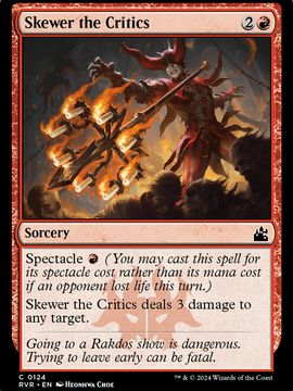 Skewer the Critics (RVR-124) - Ravnica Remastered Foil