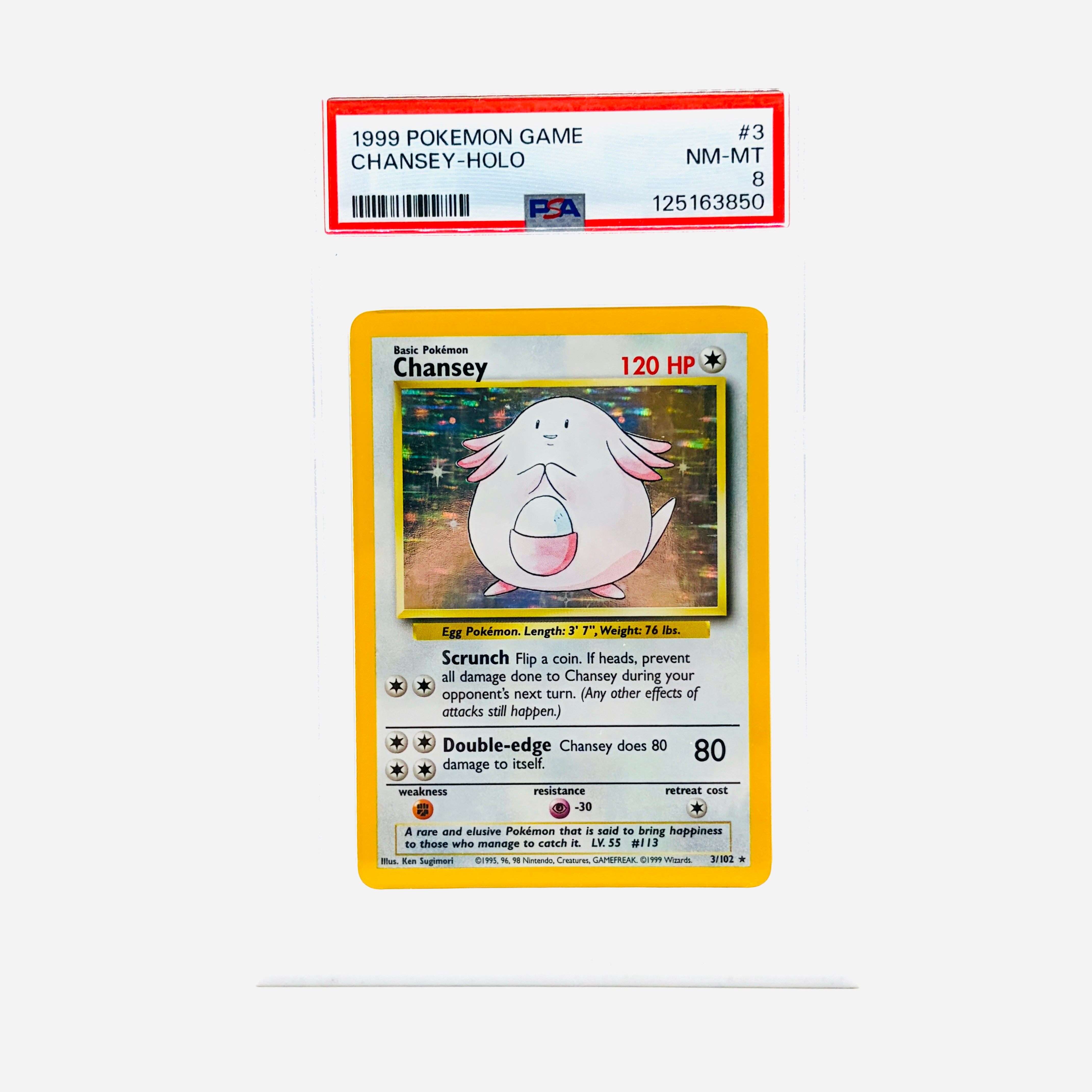 chansey pokemon card first edition PSA 8 Chansey Holofoil