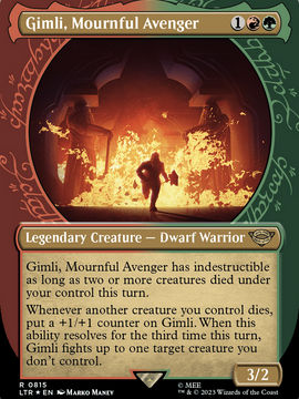 Gimli, Mournful Avenger (LTR-815) - The Lord of the Rings: Tales of Middle-earth: (Showcase) (Borderless) Foil