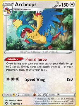 Archeops (147/195) (Theme Deck Exclusive) [Sword & Shield: Silver Tempest]