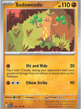 Sudowoodo (109/193) [Scarlet & Violet: Paldea Evolved]