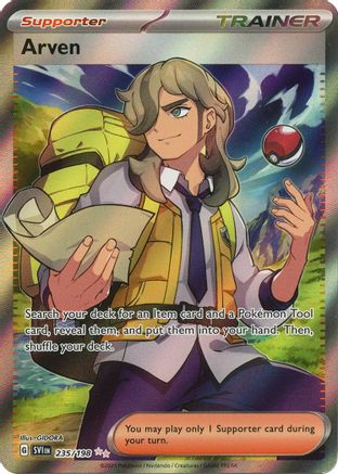 arven pokemon cards SV01: Scarlet & Violet Base Set - 235/198 Style:Premium (50) Commander's Arsenal Oversized 9.2 by 6.6 by Dark Type TCG Random