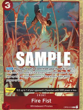 Fire Fist (Alternate Art) (OP03-018) - Pillars of Strength Foil