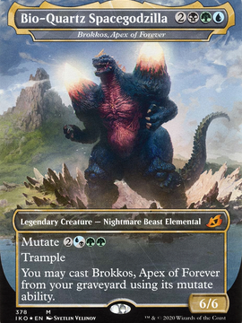 Brokkos, Apex of Forever (IKO-378) - Ikoria: Lair of Behemoths / Bio-Quartz Spacegodzilla (Borderless) Foil